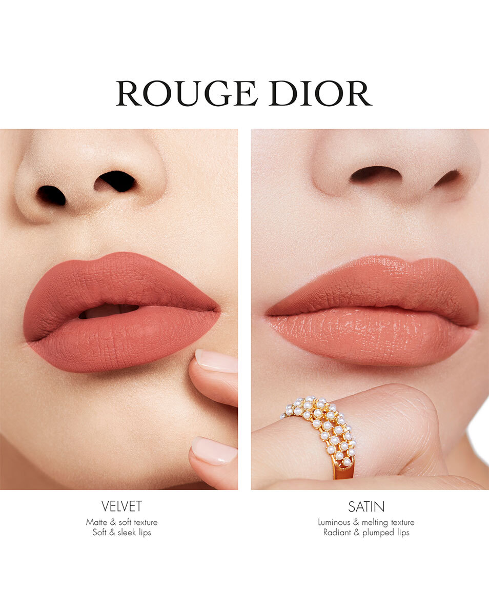 DIOR Rouge Dior Lipstick - comfort en langhoudend SATIN - 100 NUDE LOOK 5