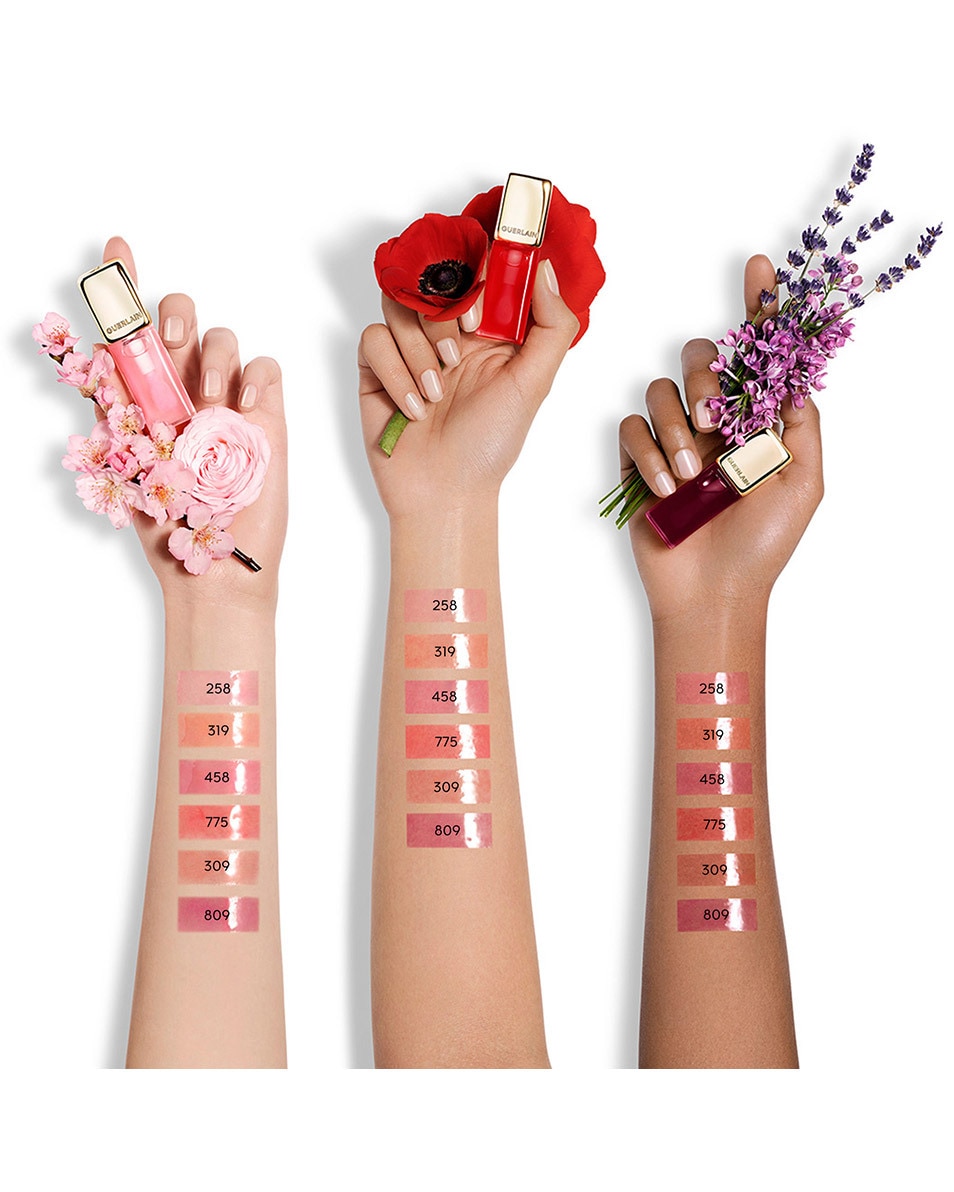GUERLAIN KISSKISS BEE GLOW OIL HUILE À LÈVRES TEINTÉE AU MIEL 319 PEACH GLOW 5