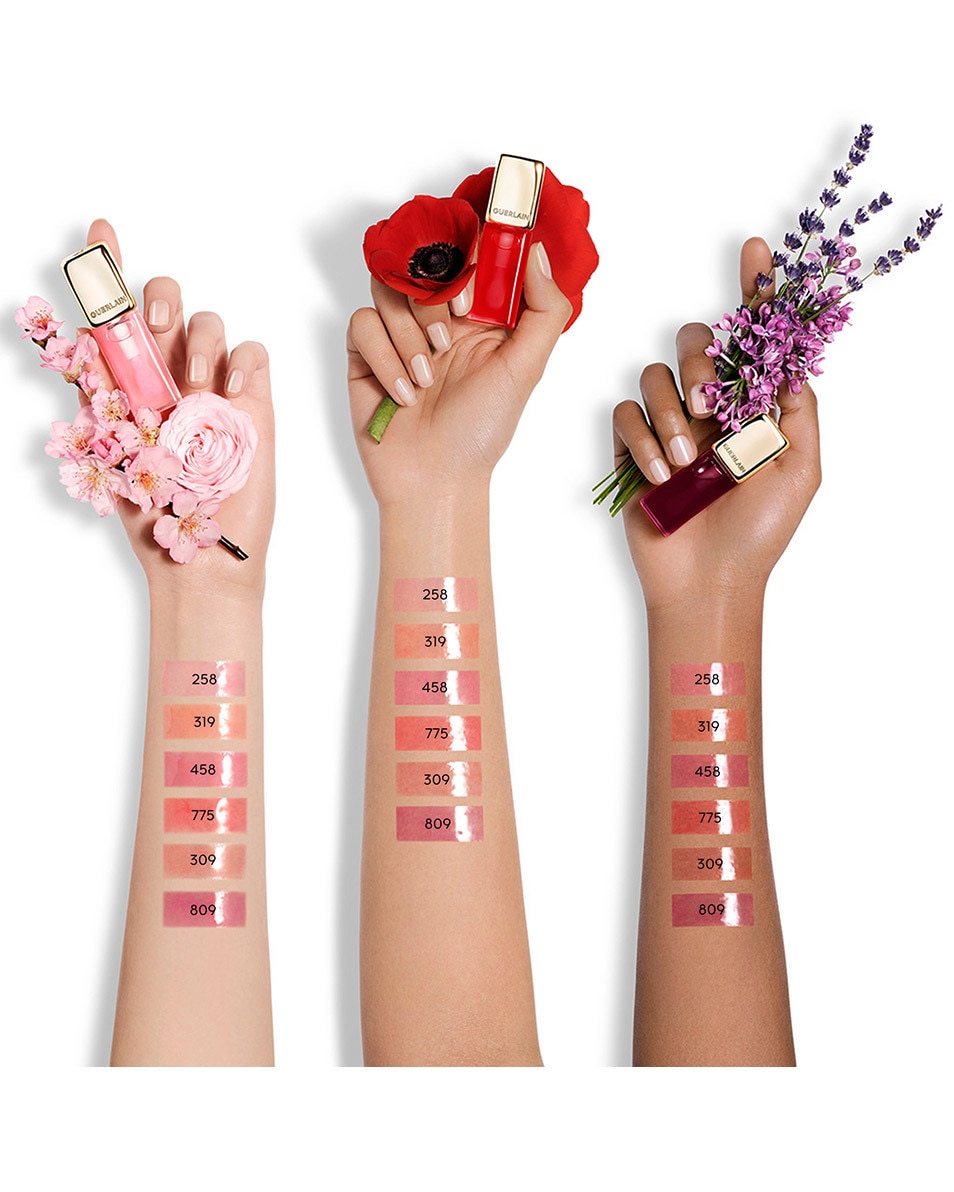 GUERLAIN KISSKISS BEE GLOW OIL MET HONING VERRIJKTE, GETINTE LIPOLIE 809 LAVENDER GLOW 5