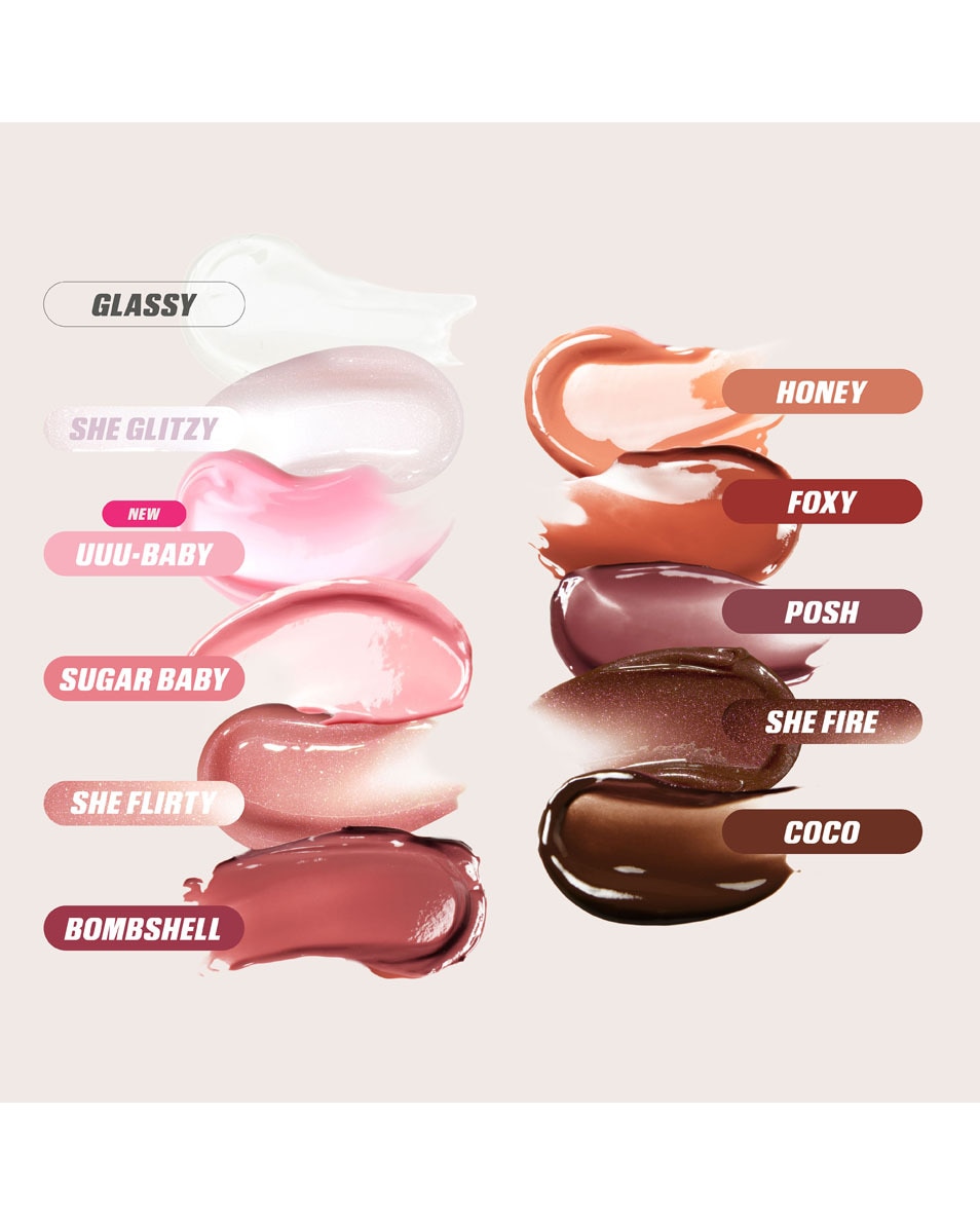 HUDA BEAUTY FAUX FILLER EXTRA SHINE LIP GLOSS Clear 5