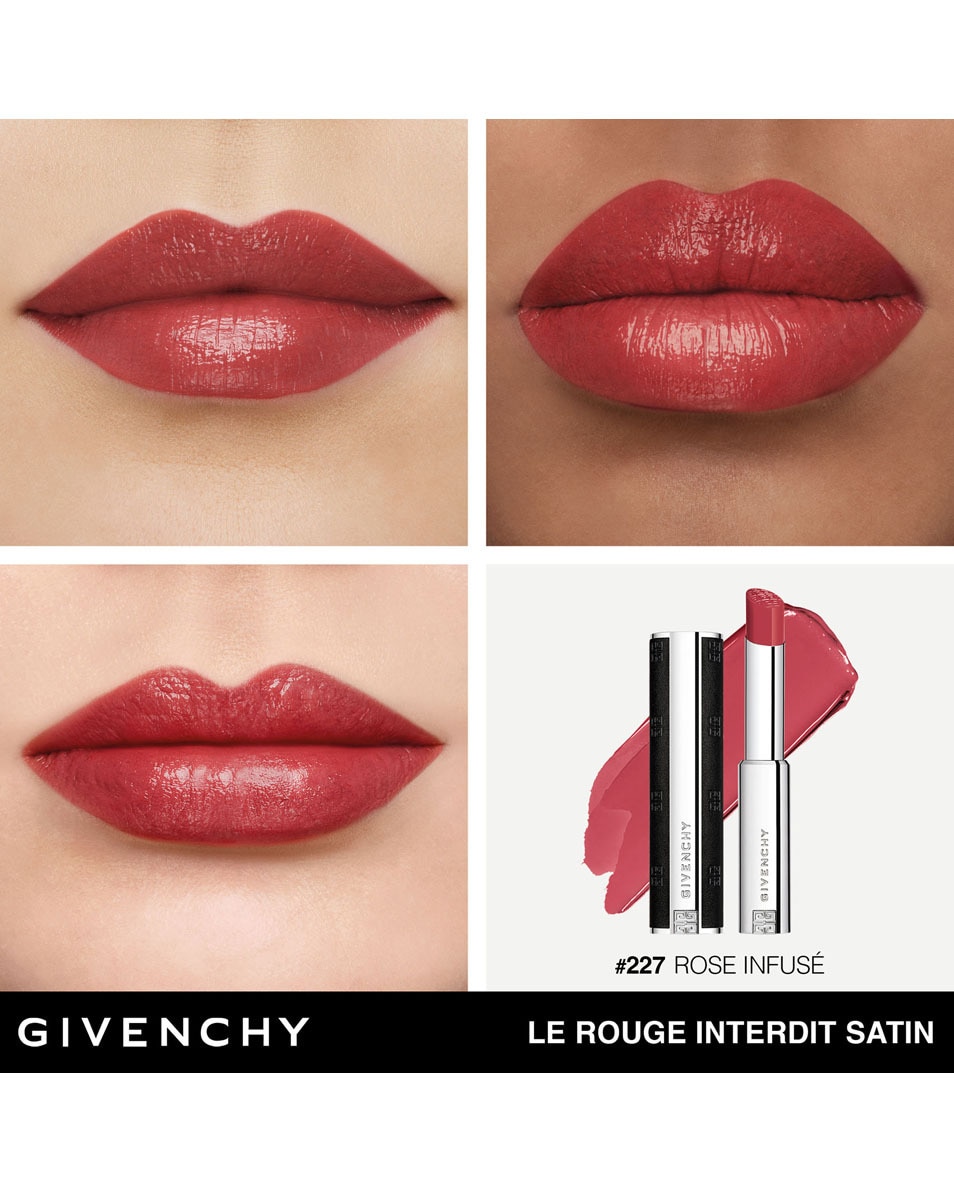 GIVENCHY COSMETICS LE ROUGE INTERDIT SATIN STRALENDE KLEUR - 24 UUR HYDRATATIE ROSE INFUSÉ 5
