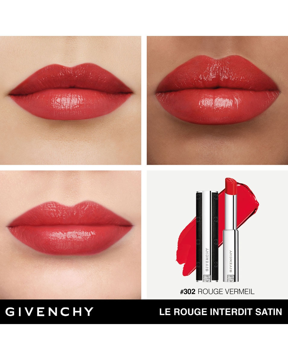 GIVENCHY COSMETICS LE ROUGE INTERDIT SATIN STRALENDE KLEUR - 24 UUR HYDRATATIE ROUGE VERMEIL 5