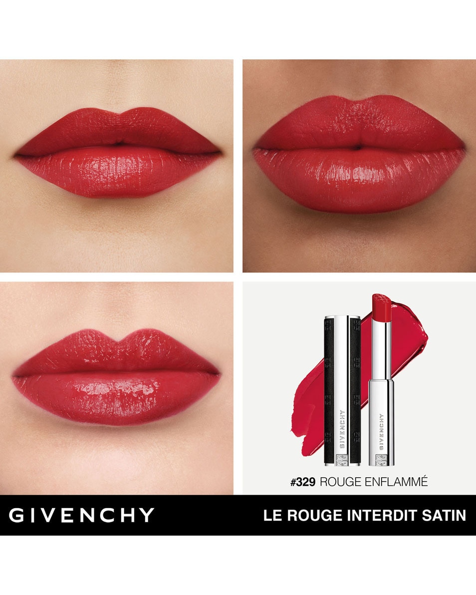 GIVENCHY COSMETICS LE ROUGE INTERDIT SATIN STRALENDE KLEUR - 24 UUR HYDRATATIE ROUGE ENFLAMMÉ 5