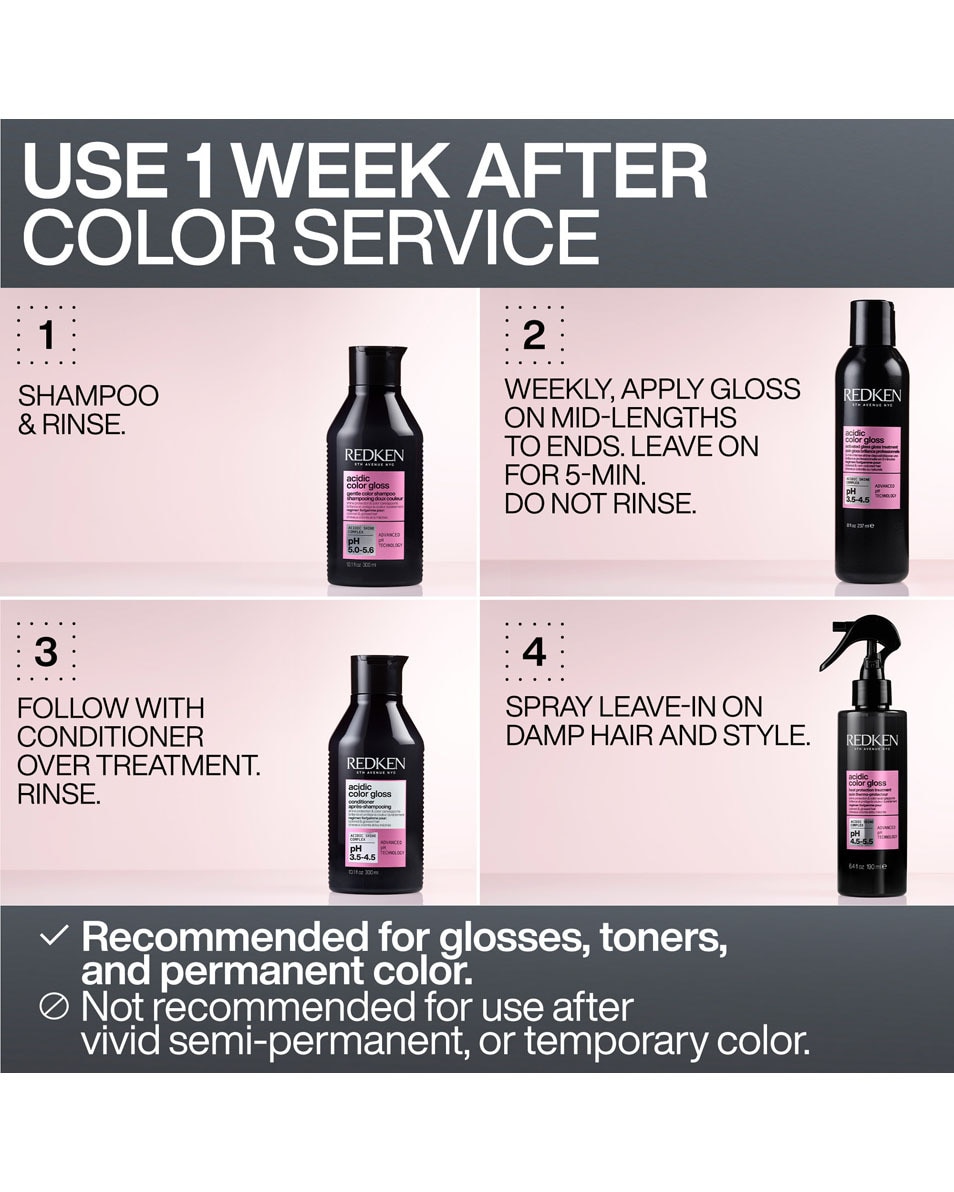 REDKEN Acidic Color Gloss Protecteur de chaleur - pour cheveux color s brillants 190 ML 5
