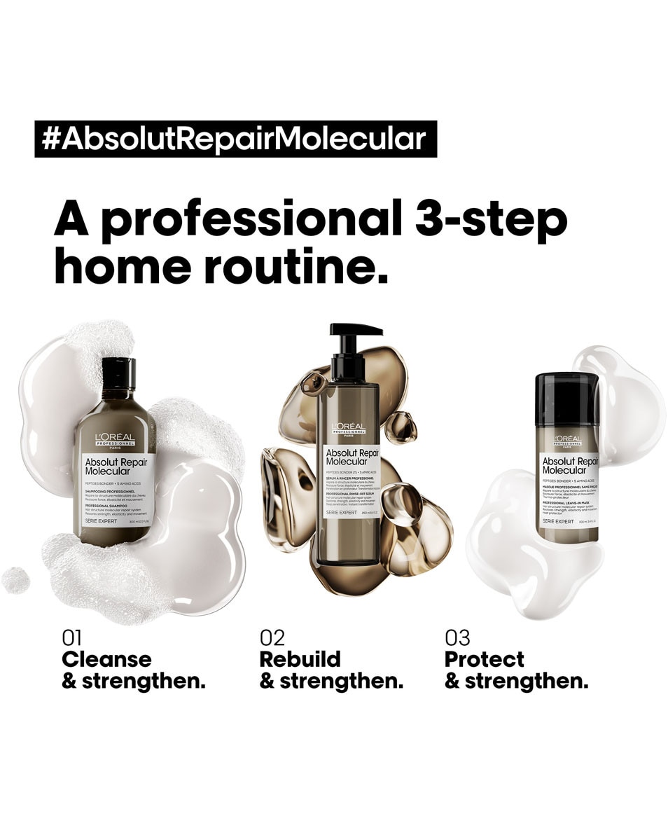L'OREAL PROFESSIONNEL Absolut Repair Molecular Masque réparateur sans rinçage pour cheveux abîmés 100 ML 5