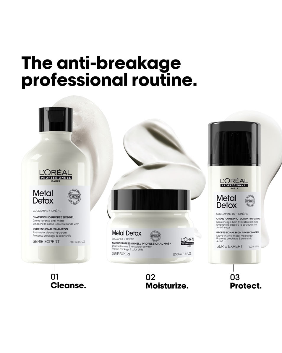 L'OREAL PROFESSIONNEL Metal Detox Crème sans rinçage pour cheveux abîmés et cassants 100 ML 5