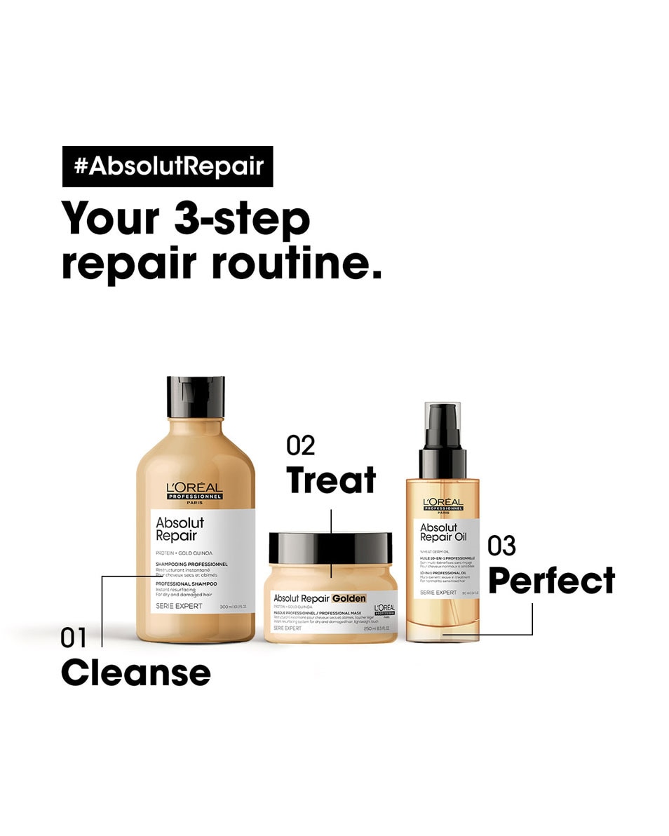 L'OREAL PROFESSIONNEL Absolut Repair Gold Masque gold pour cheveux secs et abîmés 250 ML 5