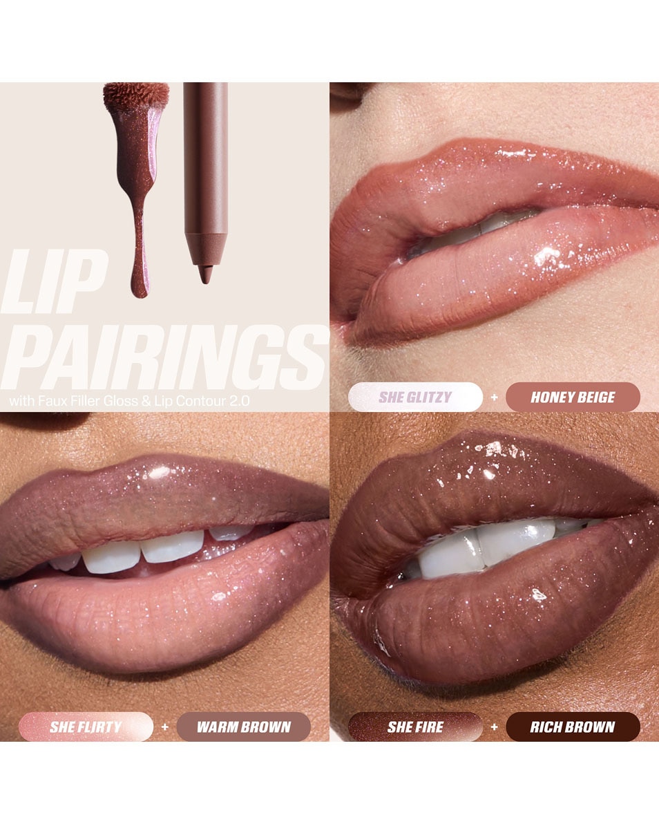 HUDA BEAUTY ICY NUDE FAUX FILLER LIP GLOSS SHE FIRE 5