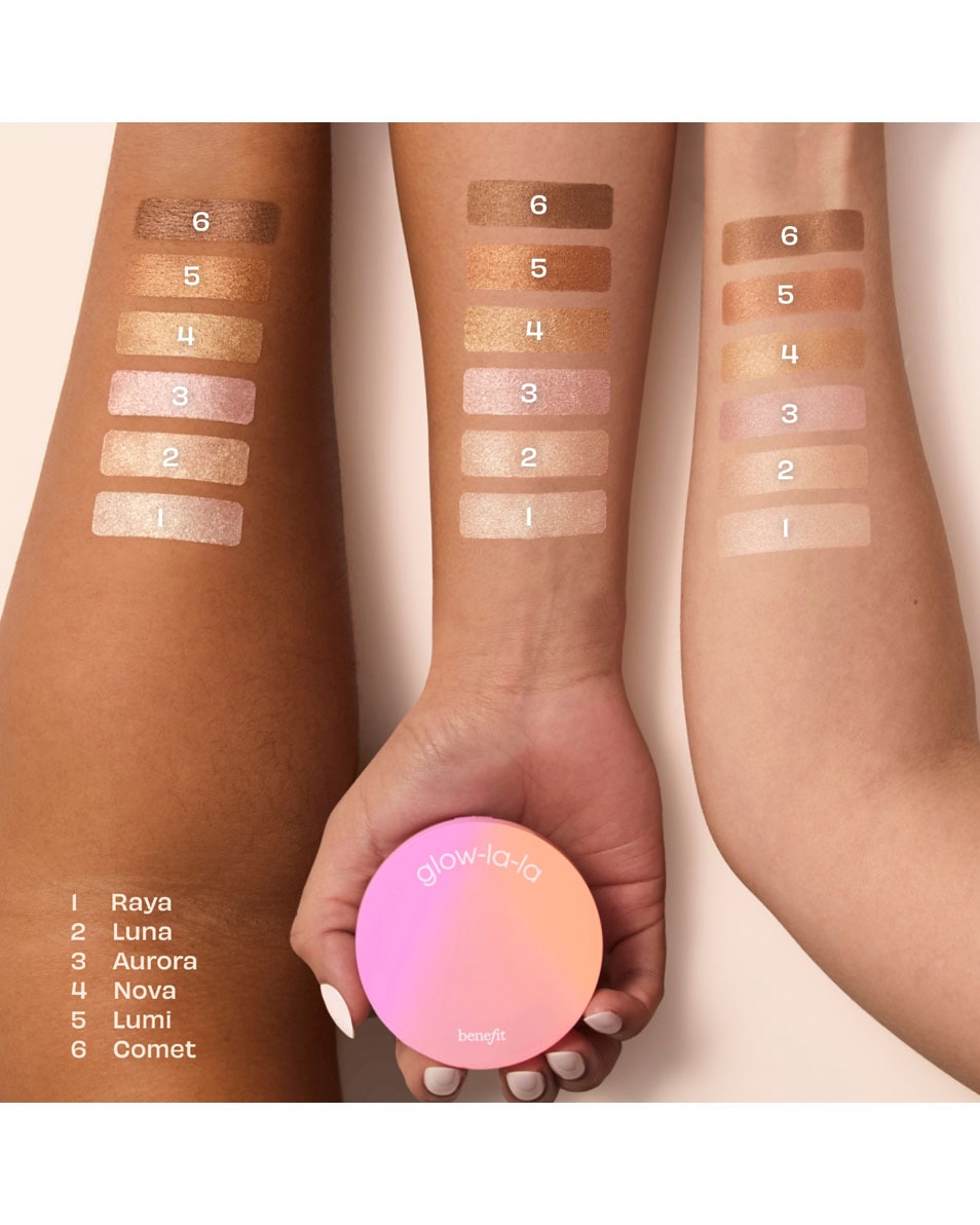 BENEFIT COSMETICS Velvet Gleam Highlighter Glow La La Highlighter RAYA 5