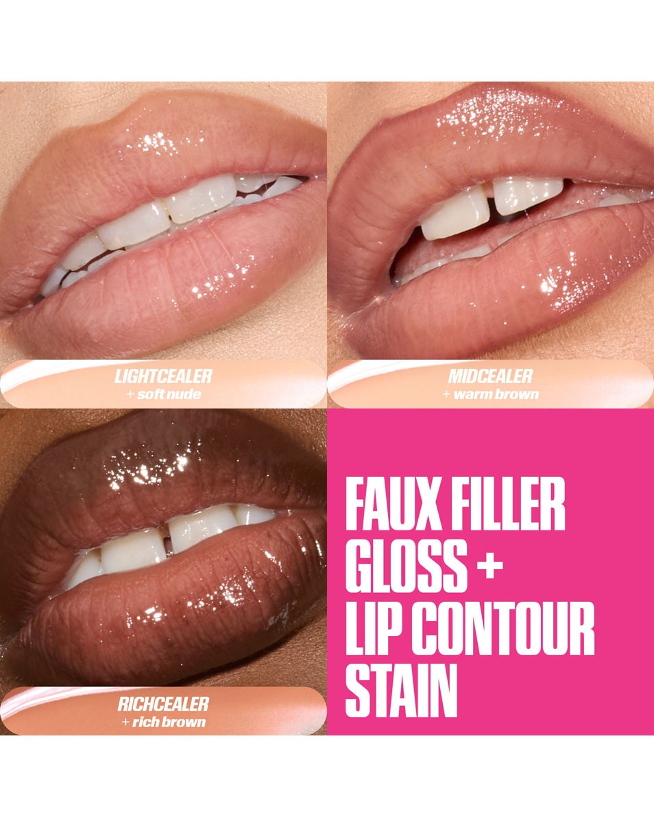 HUDA BEAUTY FAUX FILLER EXTRA SHINE LIP GLOSS MIDCEALER 5