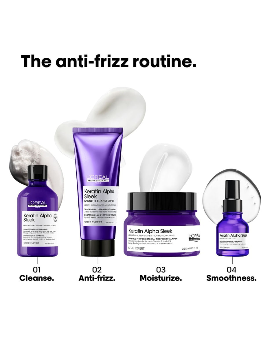 L'OREAL PROFESSIONNEL Keratin Alpha Sleek Shampooing - Contrôle des frisottis et du volume 300 ML 5