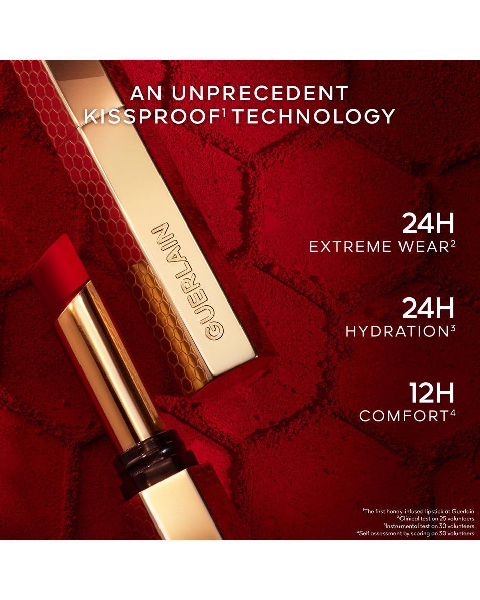 GUERLAIN Kiss Kiss Honey-Infused Intense Lipstick 599 RED ASTER 5