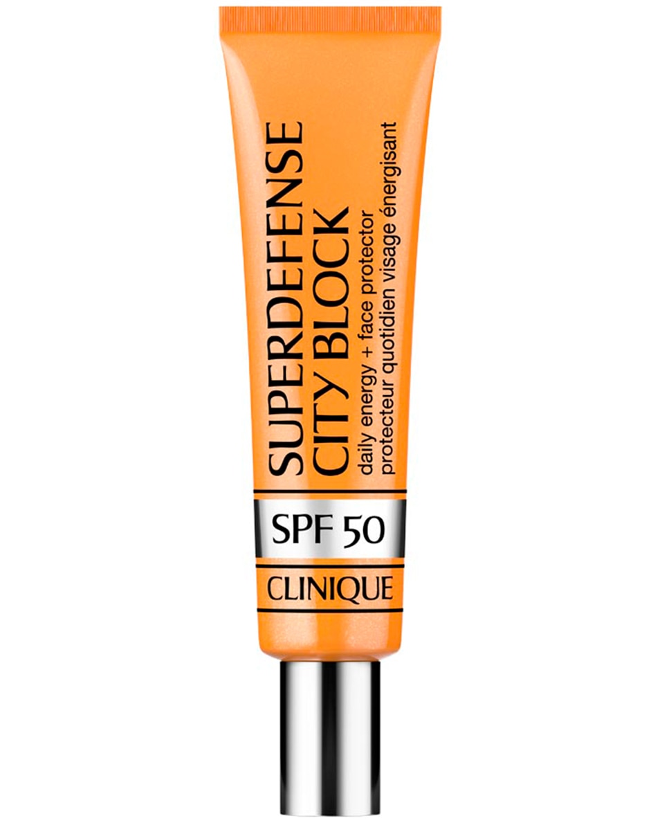 CLINIQUE SUPERDEFENSE CITY BLOCK BROAD SPF 50 DAILY ENERGY + FACE PROTECTOR PROTECTION SOLAIRE VISAGE - ÉNERGISANT & NON GRAS 40 ML