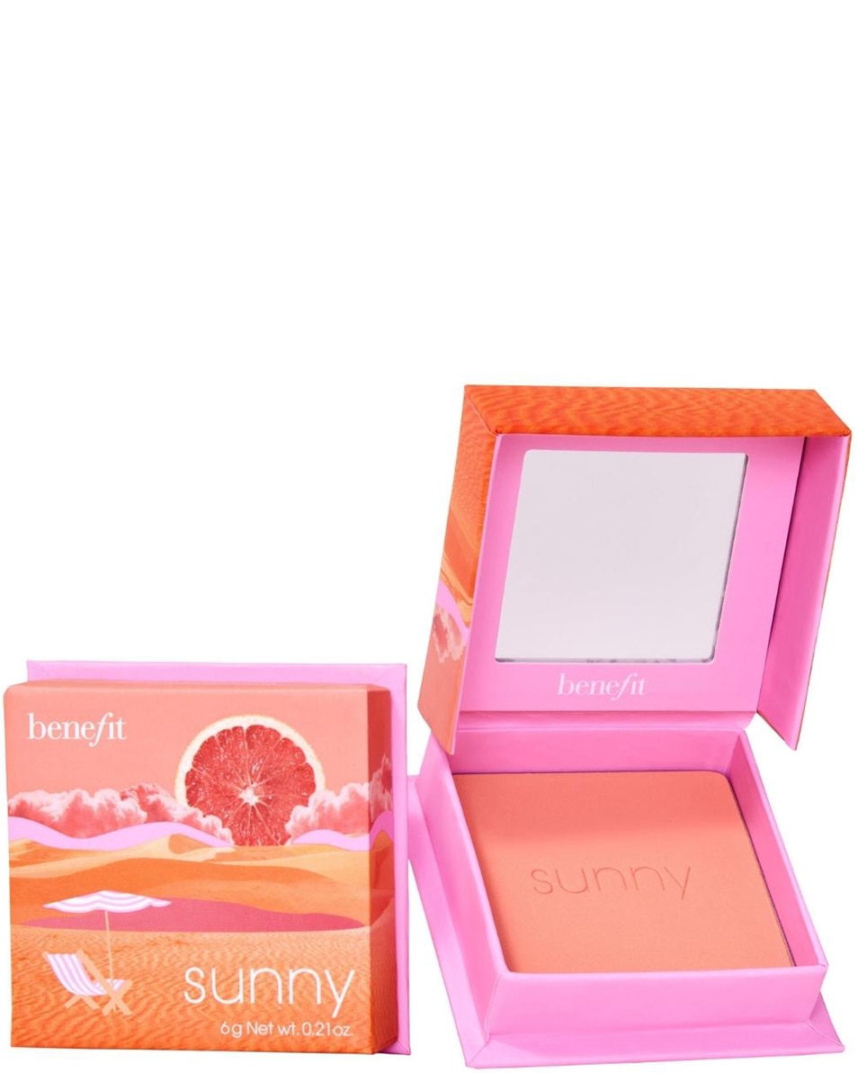 BENEFIT COSMETICS BOX OF POWDERS SUNNY WANDERFUL WORLD BLUSH POWDER Warm coral blush