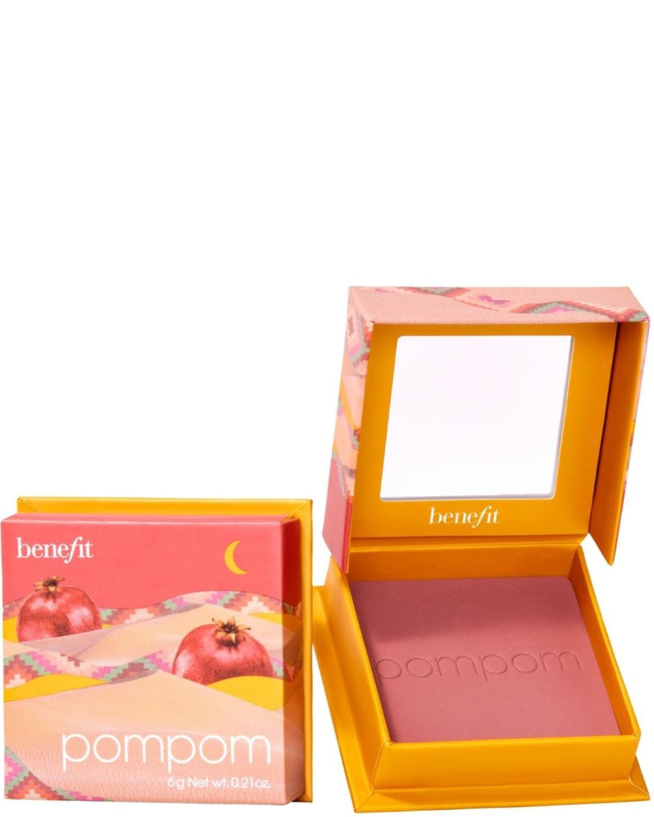 BENEFIT COSMETICS BOX OF POWDERS POMPOM WANDERFUL WORLD BLUSH POWDER Pomegranate rose blush