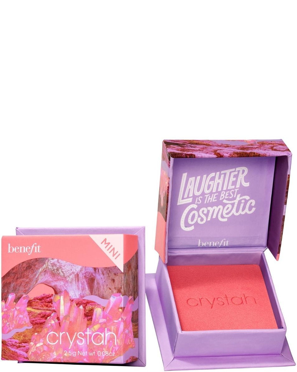 BENEFIT COSMETICS BOX OF POWDERS CRYSTAH WANDERFUL WORLD BLUSH POWDER MINI Strawberry pink blush