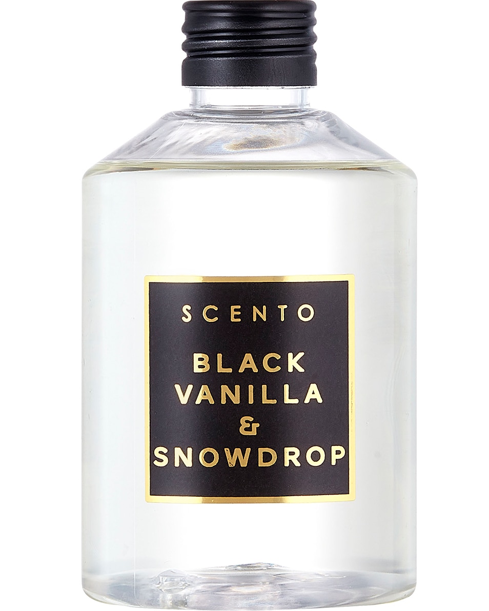 SCENTO BLACK VANILLA & SNOWDROP REFILL GEURSTOKJES 200 ML