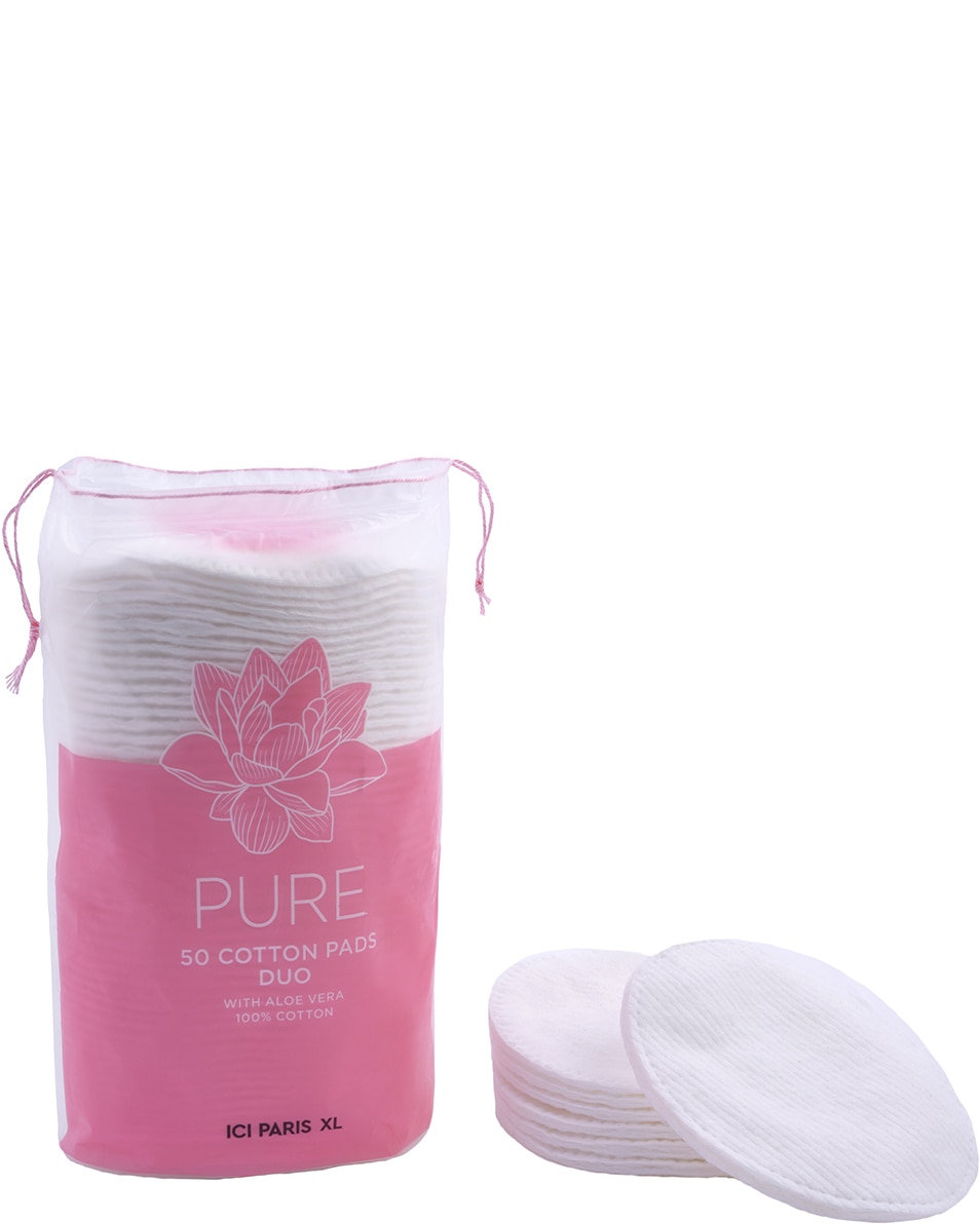 ICI PARIS XL PURE COTONS À DÉMAQUILLER OVALES DUO AVEC ALOE VERA 100% COTON/ 1X50 50 ST