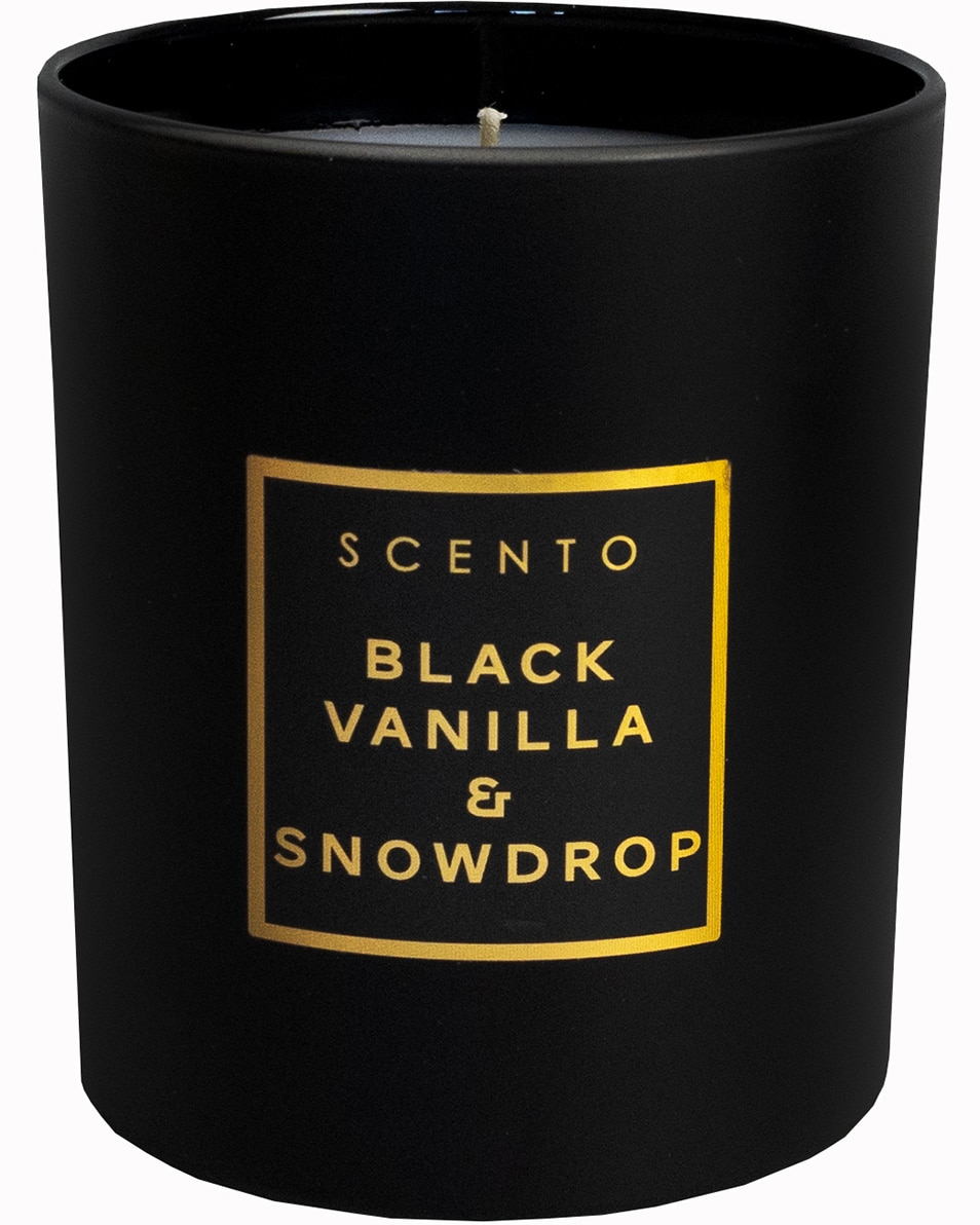 SCENTO Black Vanilla & Snowdrop Kleine Kaars 190 G