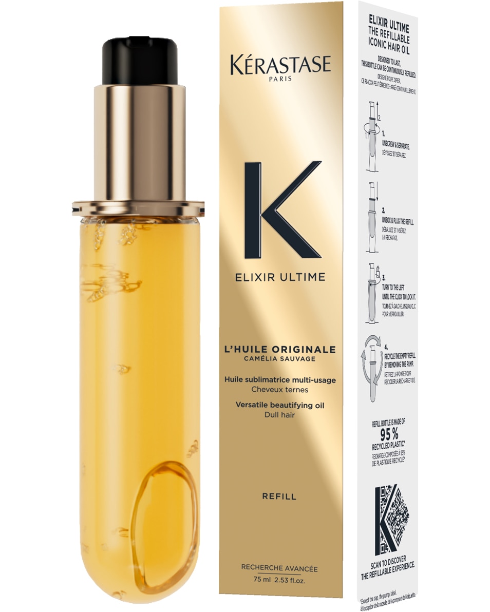 KÉRASTASE Elixir Ultime L’Huile Originale Refillable Huile multi-usages pour tous types de cheveux 75 ML