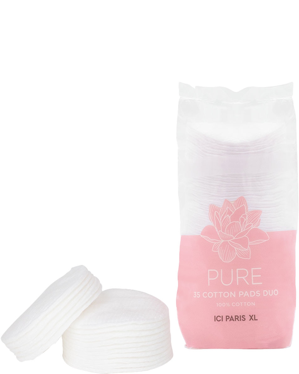ICI PARIS XL PURE WATTENSCHIJFJES DUO MET ALOË VERA 100% KATOEN 35 ST