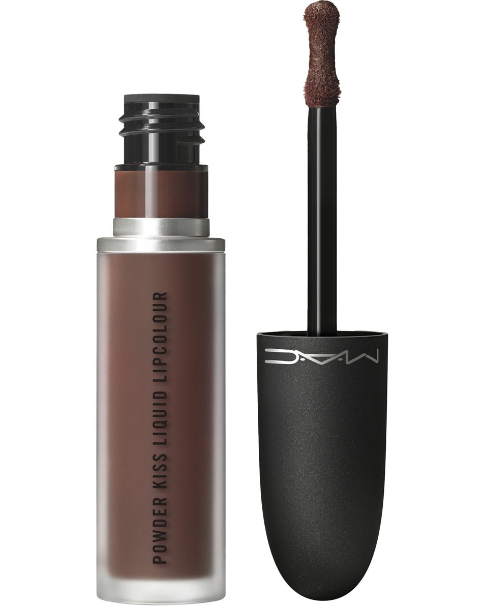 M.A.C Powder Kiss Liquid Lip Colour - Intimate Nudes Vloeibare lippenstift - 10u hydraterend & langhoudend CHESTNUT