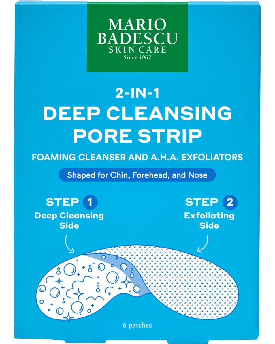MARIO BADESCU ACNE Bandes 2 en 1 de nettoyage en profondeur pour les pores nettoyant moussant et exfoliants AHA 6 ST