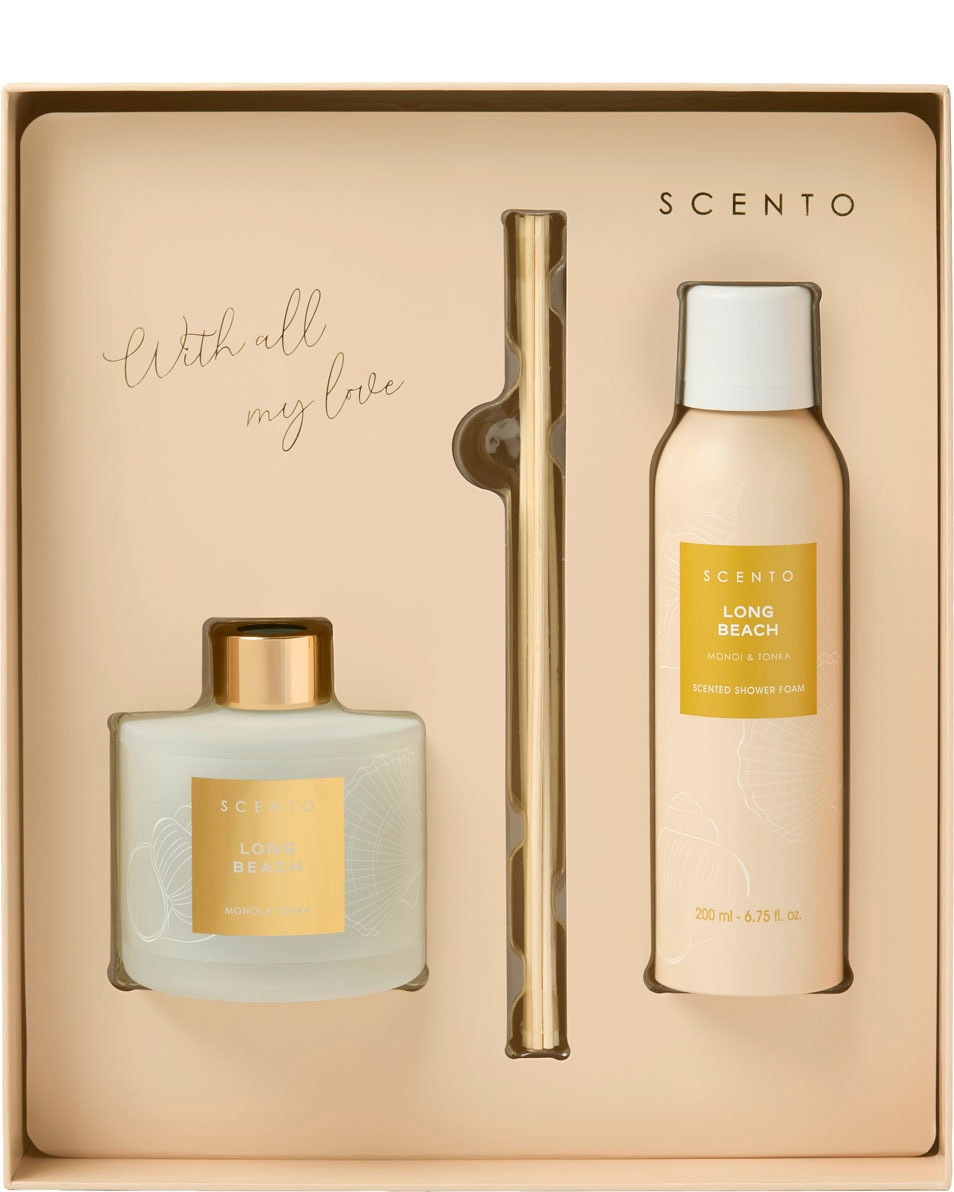 SCENTO Long Beach Geschenkset Geurverspreider & Doucheschuim 2 ST