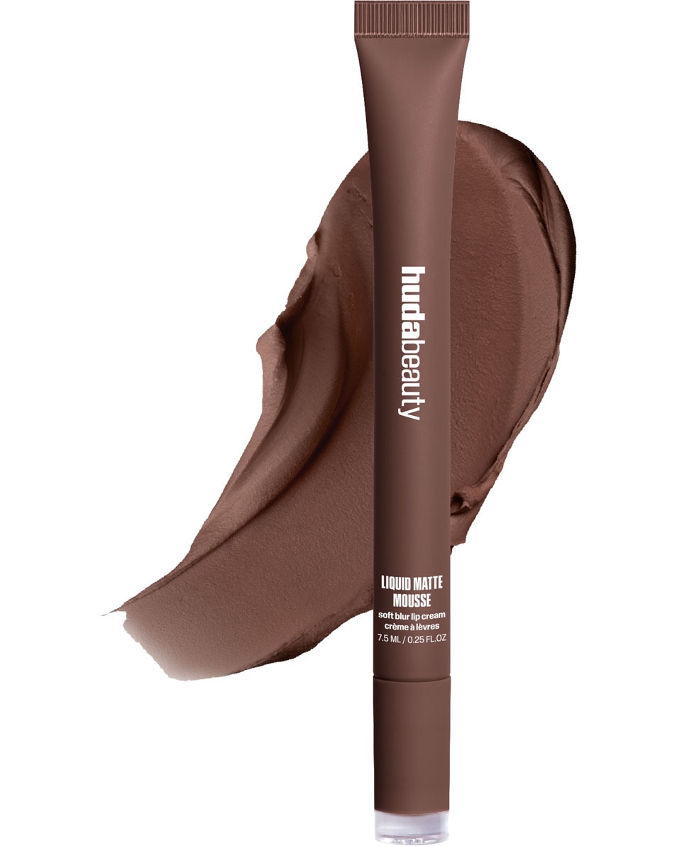 HUDA BEAUTY LIQUID MATTE MOUSSE SOFT BLUR LIP CREAM RICH BROWN