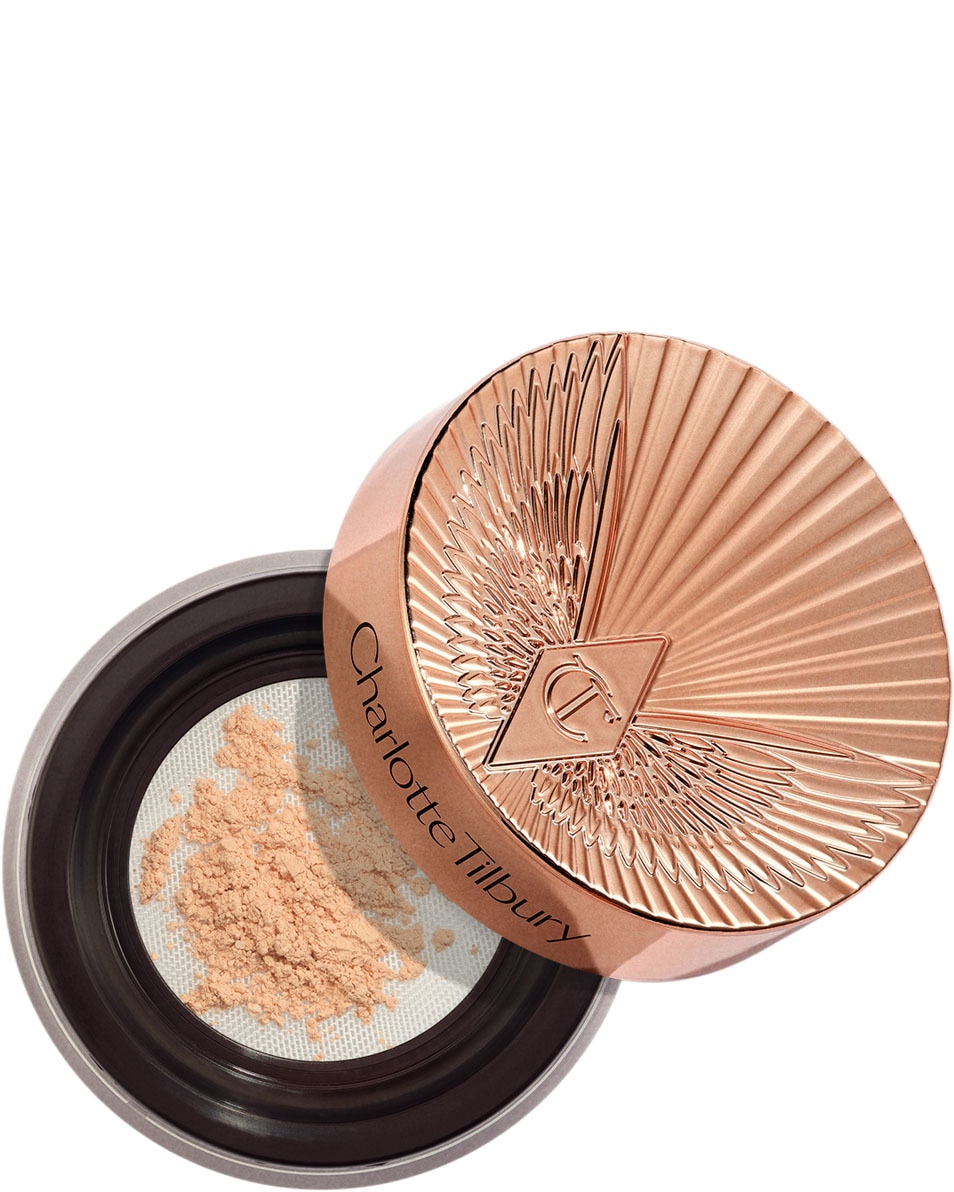 CHARLOTTE TILBURY AIRBRUSH FLAWLESS BLUR LOOSE POWDER BRIGHTENING MEDIUM TO TAN WITH WARM, NEUTRAL UNDERTONES
