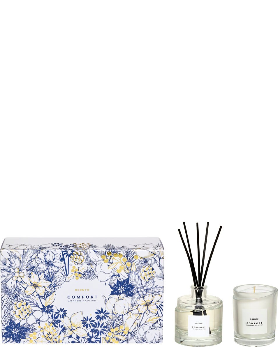 SCENTO comfort Coffret cadeau diffuseur d'ambiance + bougie parfumée 2 ST