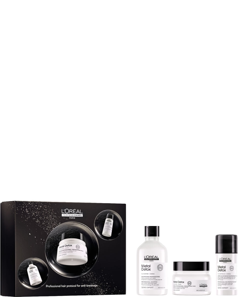 L'OREAL PROFESSIONNEL Metal Detox Giftbox Trio Giftset voor Beschadigd & Breekbaar Haar 3 ST