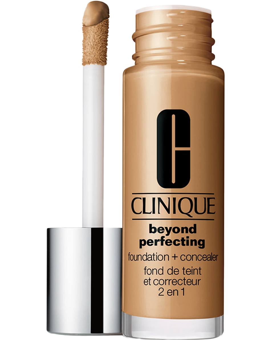CLINIQUE Beyond Perfecting Liquid Foundation Een foundation en concealer in één voor een natuurlijke look die 24 uur blijft zitten. Sand