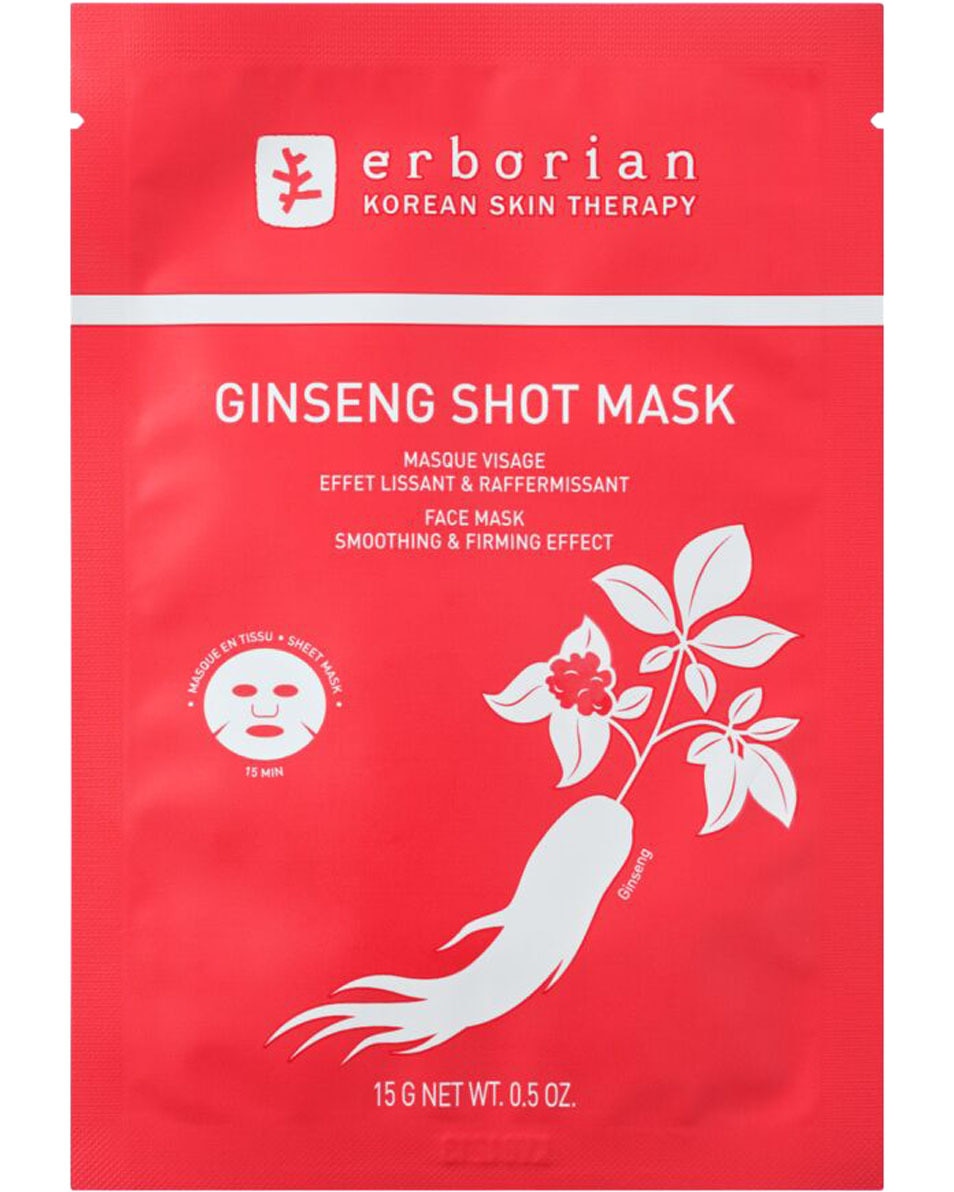 ERBORIAN GINSENG SHOT MASK MASQUE EN TISSU POUR LE VISAGE EFFET LISSANT 15 G