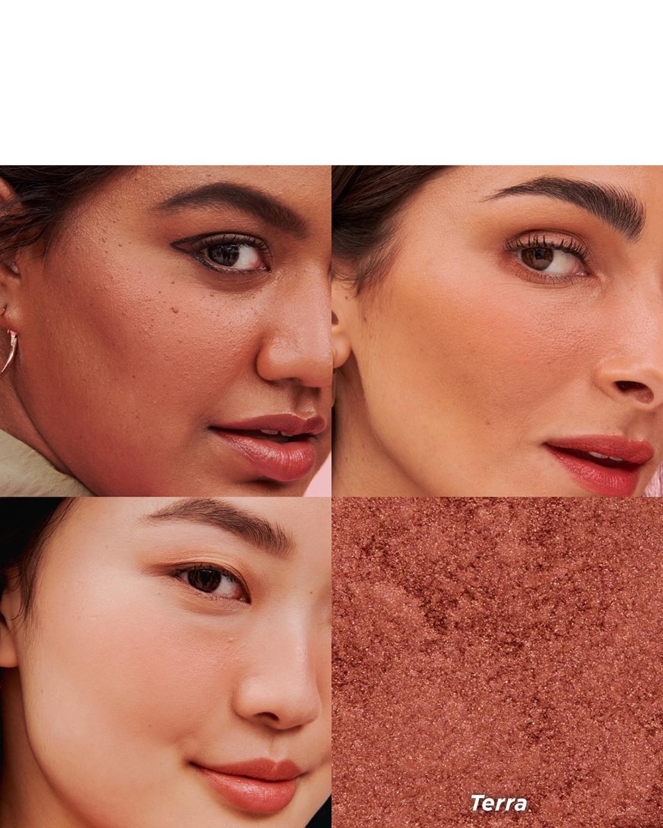 BENEFIT COSMETICS BOX OF POWDERS TERRA WANDERFUL WORLD BLUSH POWDER Golden brick-red blush 2