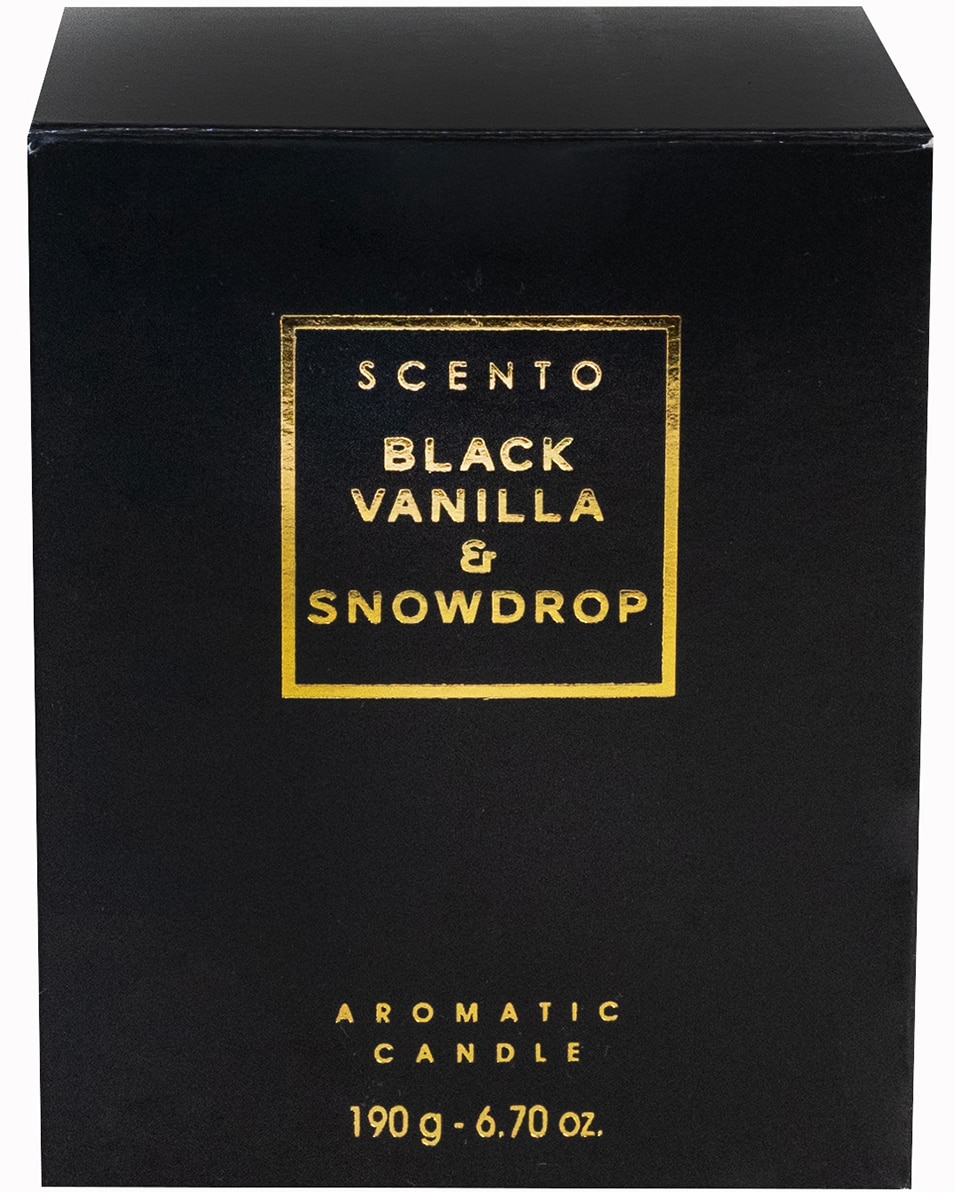 SCENTO Black Vanilla & Snowdrop Kleine Kaars 190 G 2