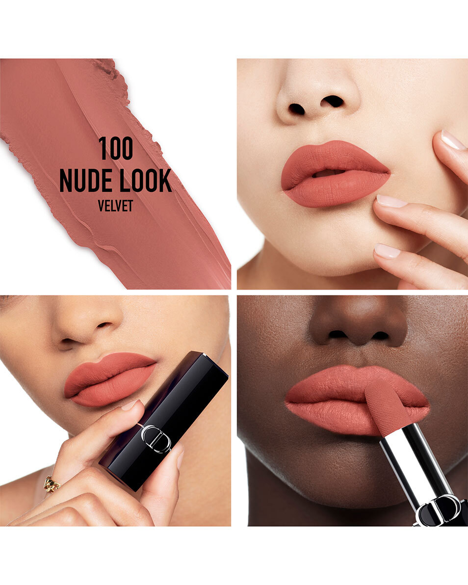 DIOR Rouge Dior Rouge à lèvres - confort et longue tenue VELVET - 100 NUDE LOOK 2