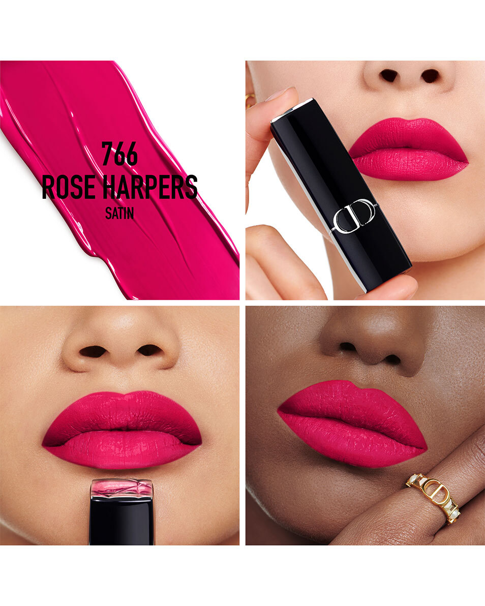 DIOR Rouge Dior Rouge à lèvres - confort et longue tenue SATIN - 766 ROSE HARPERS 2