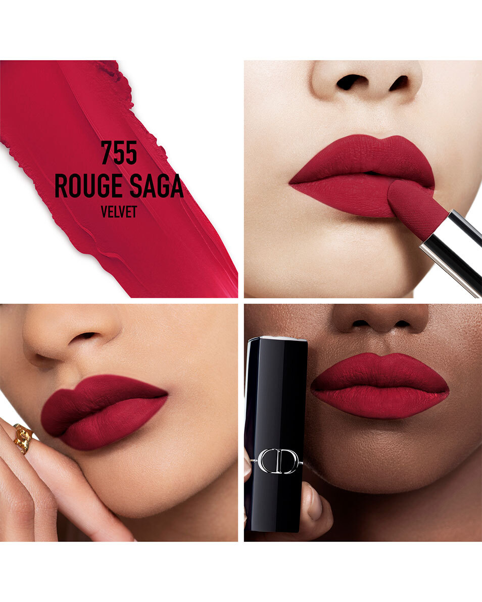 DIOR Rouge Dior Rouge à lèvres - confort et longue tenue VELVET - 755 ROUGE SAGA 2