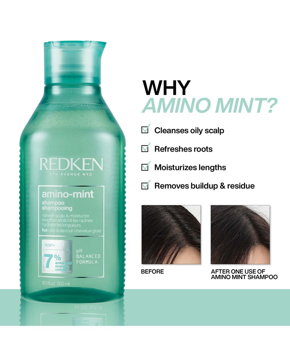 REDKEN Amino Mint Shampoo - verfrist & hydrateert 300 ML 2