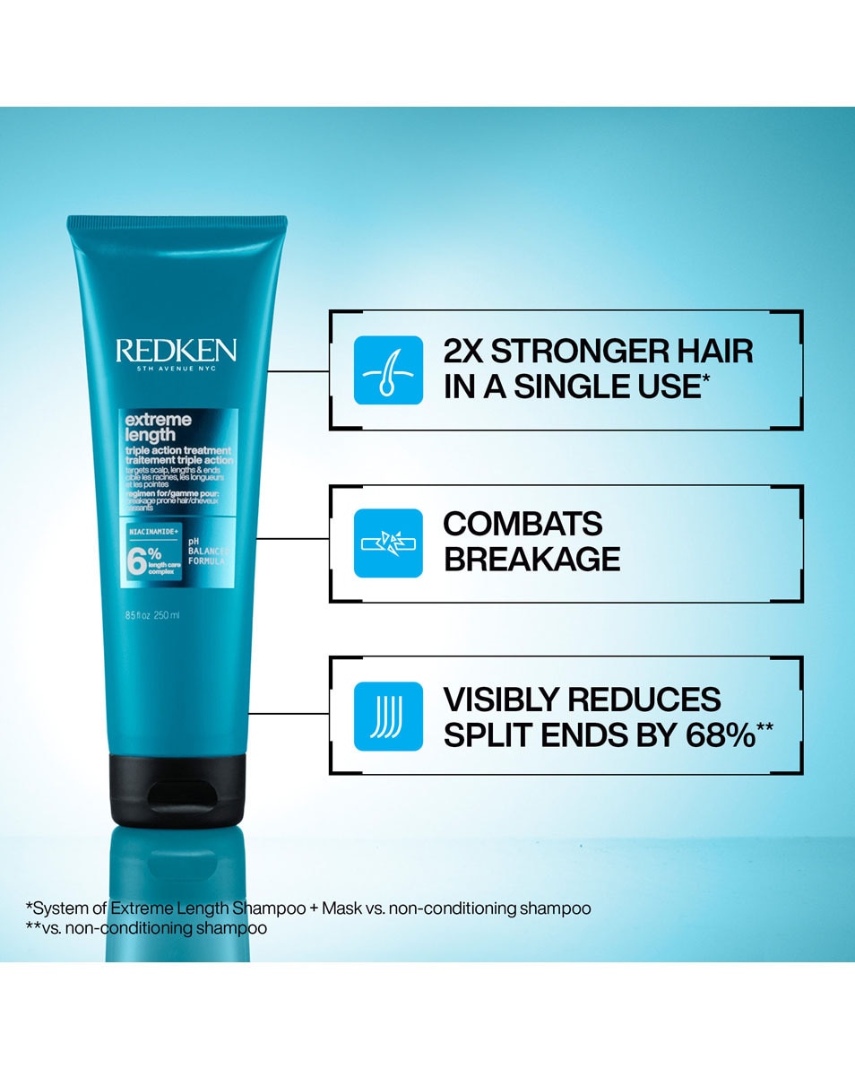 REDKEN Extreme Length Triple action mask - voor beschadigd haar 250 ML 2