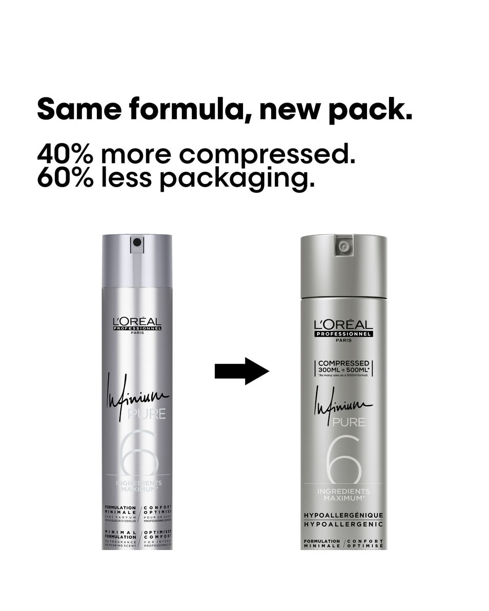 L'OREAL PROFESSIONNEL L'Oréal Professionnel Infinium Pure Soft Laque hypoallergénique à fixation légère 300 ML 2