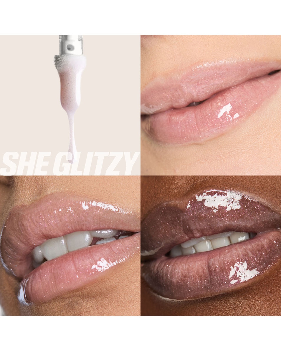 HUDA BEAUTY ICY NUDE FAUX FILLER LIP GLOSS SHE GLITZY 2