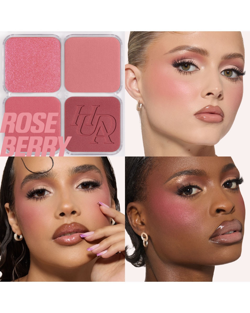 HUDA BEAUTY BLUSH FILTER Blurring Blushlighter Palette ROSE BERRY 2