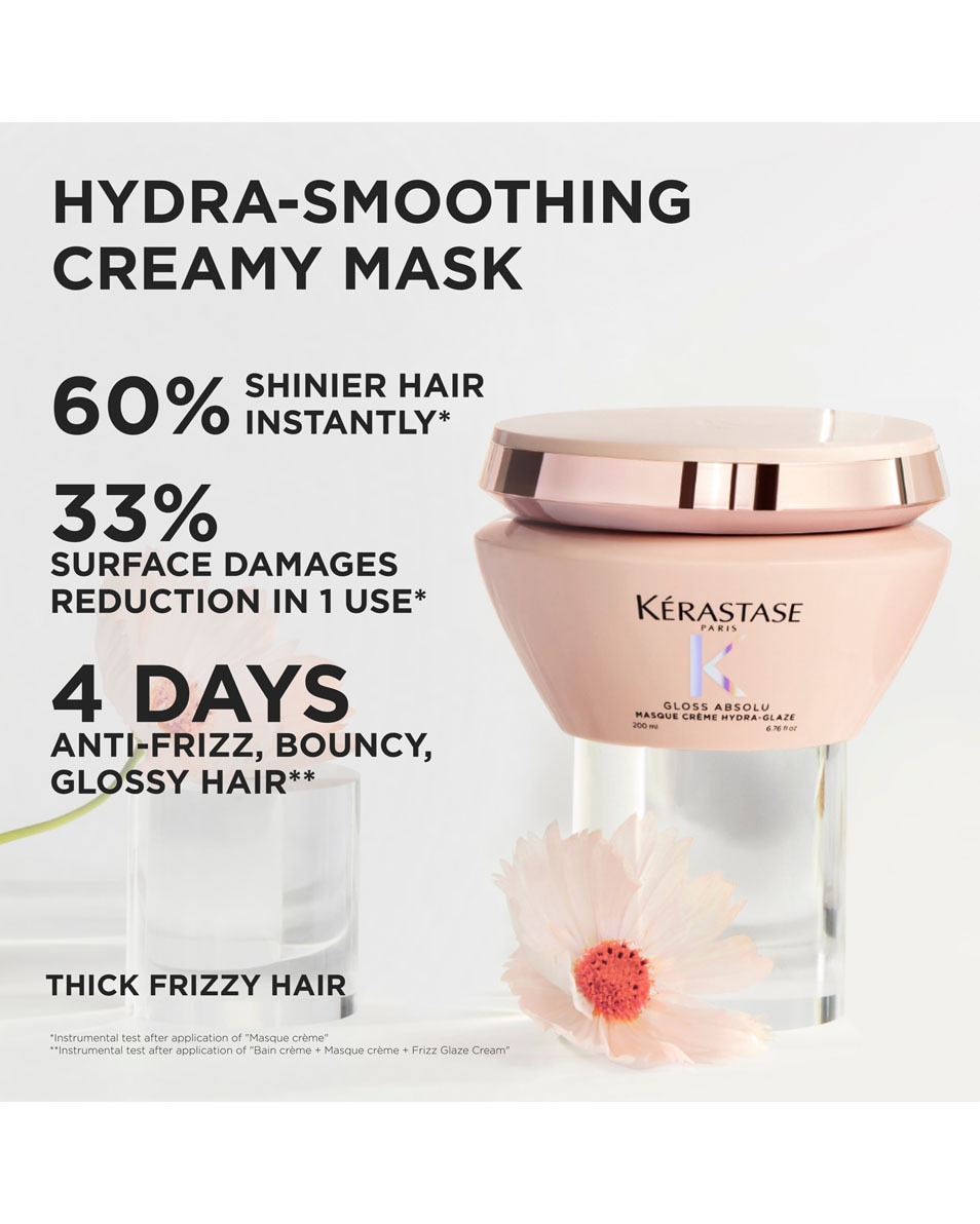 KÉRASTASE Gloss Absolu Masque Riche Crème Hydra-Glaze Masque anti-frisottis - Pour cheveux épais et frisés 200 ML 2
