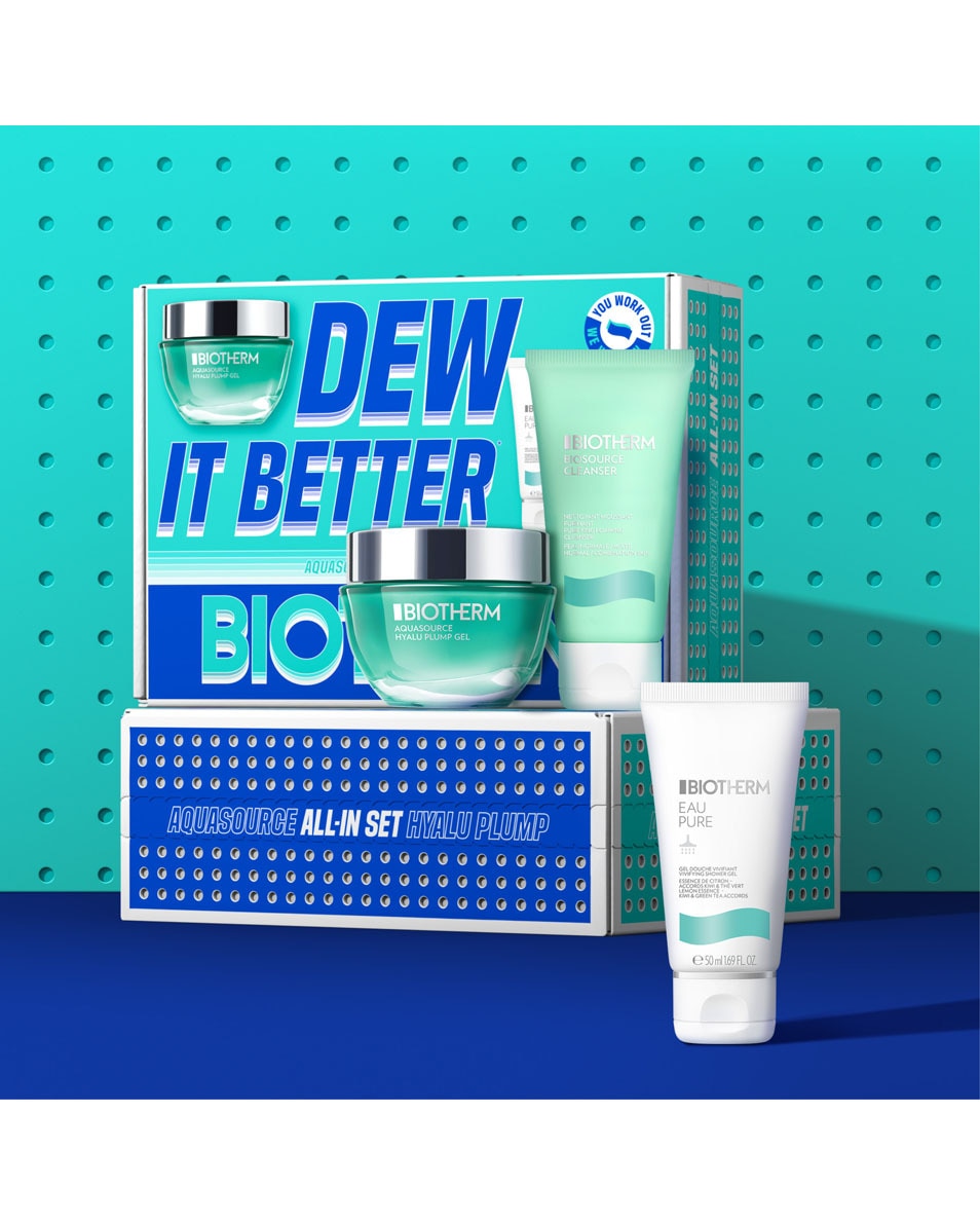 BIOTHERM Dew It Better Biotherm Skin Fitness Set Pour Femmes : DEW IT BETTER – AQUASOURCE HYALU PLUMP SET, Routine d'Hydratation Complète 1 ST 2