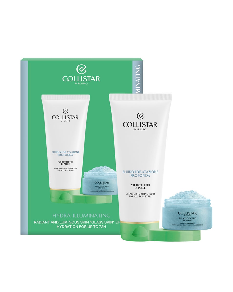 COLLISTAR Hydra-Illuminating Discovery Set 2026 Body - Deep Moisturizing Fluid 200ml + Hydra-Illuminating Sublime Talasso-Scrub 150g 2 ML