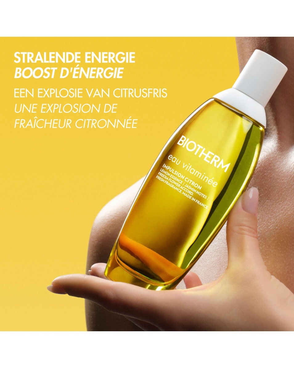 BIOTHERM Eau Vitaminée Impulsion Citron Brume Corps Rafraîchissante Agrumes – Notes de Citron, Freesia, Jasmin & Musc Blanc 100 ML