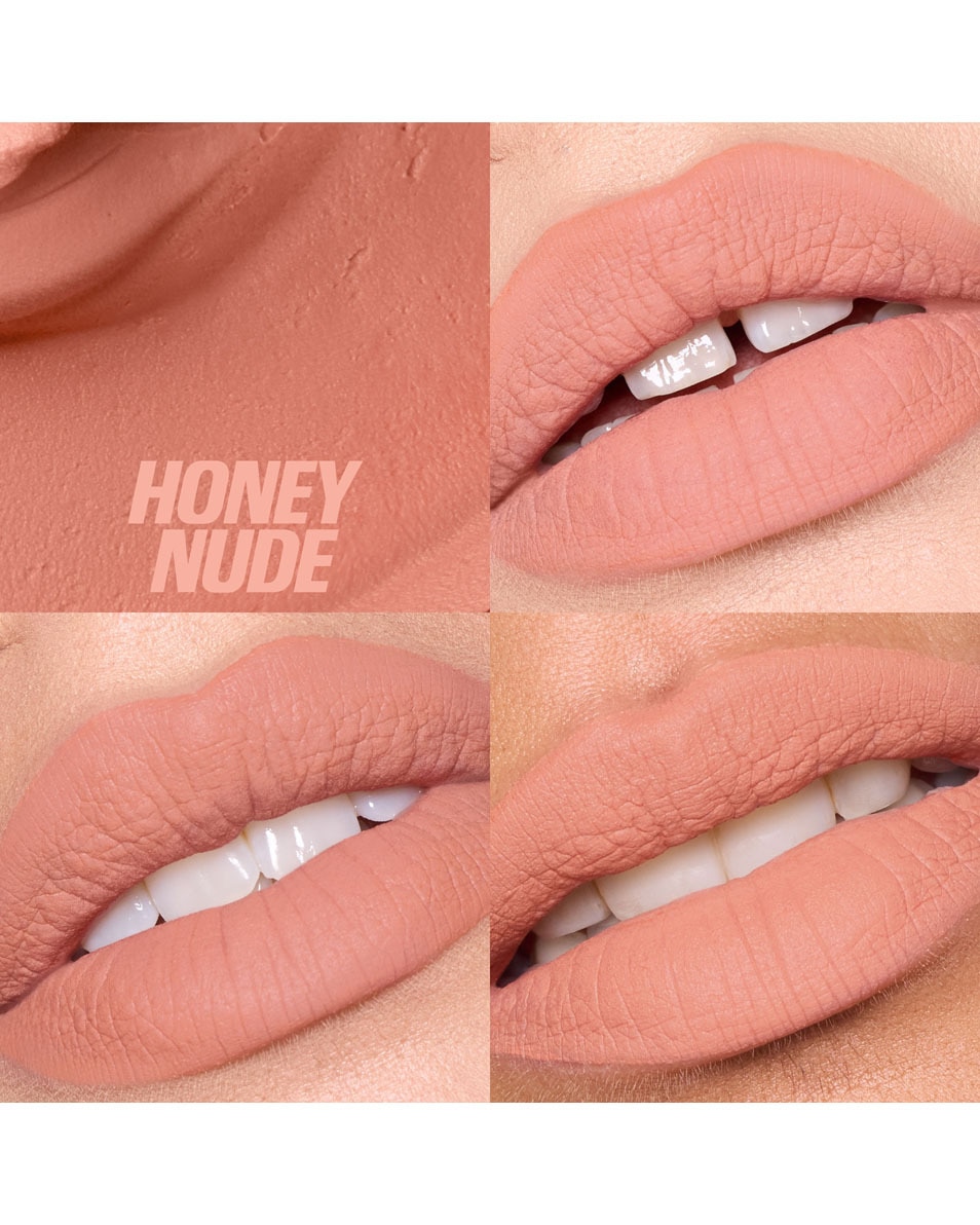HUDA BEAUTY LIQUID MATTE MOUSSE SOFT BLUR LIP CREAM HONEY NUDE 2