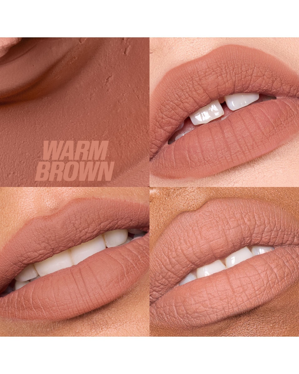 HUDA BEAUTY LIQUID MATTE MOUSSE SOFT BLUR LIP CREAM WARM BROWN 2